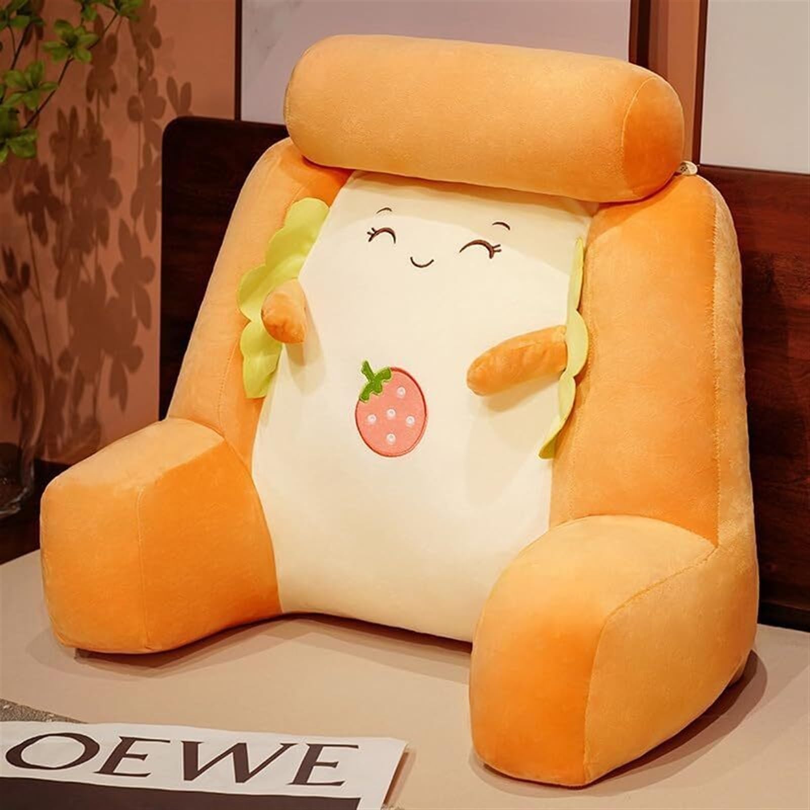 ZXGRfdefa reading pillow, Large Backrest Waist Pillows Triangle Reading Relax Sofa Support Leisure Cushions with(Yellow a,40 * 45cm)
