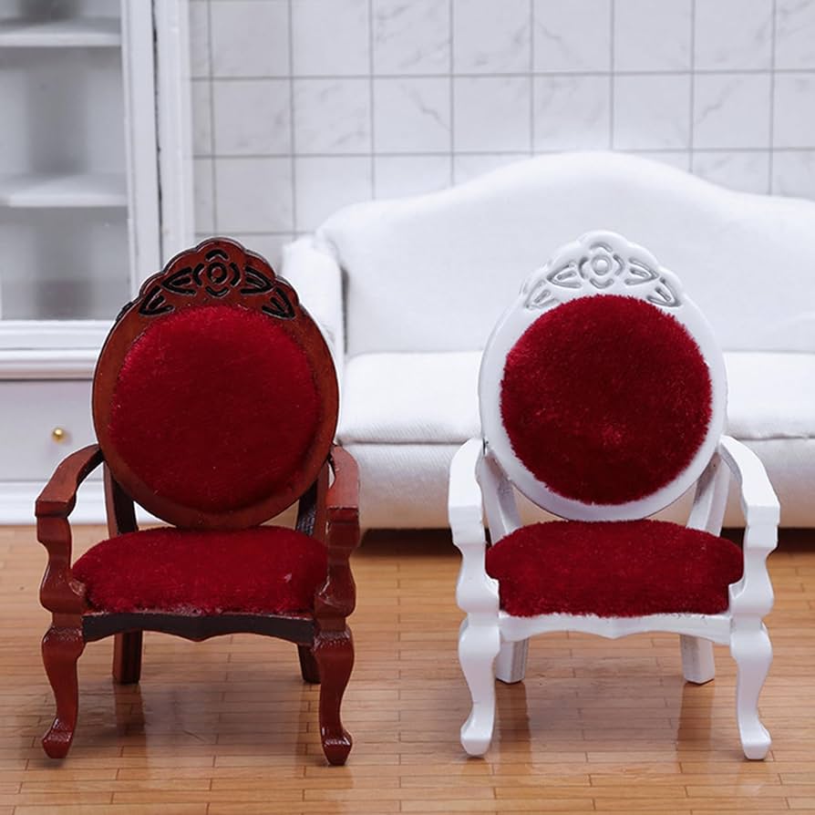 ドールチェア　クラシックアームチェア 木製 ストライプ柄　ミニチュアチェア Amazon.co.jp: 木製ドールハウスアームチェアドールハウス家具