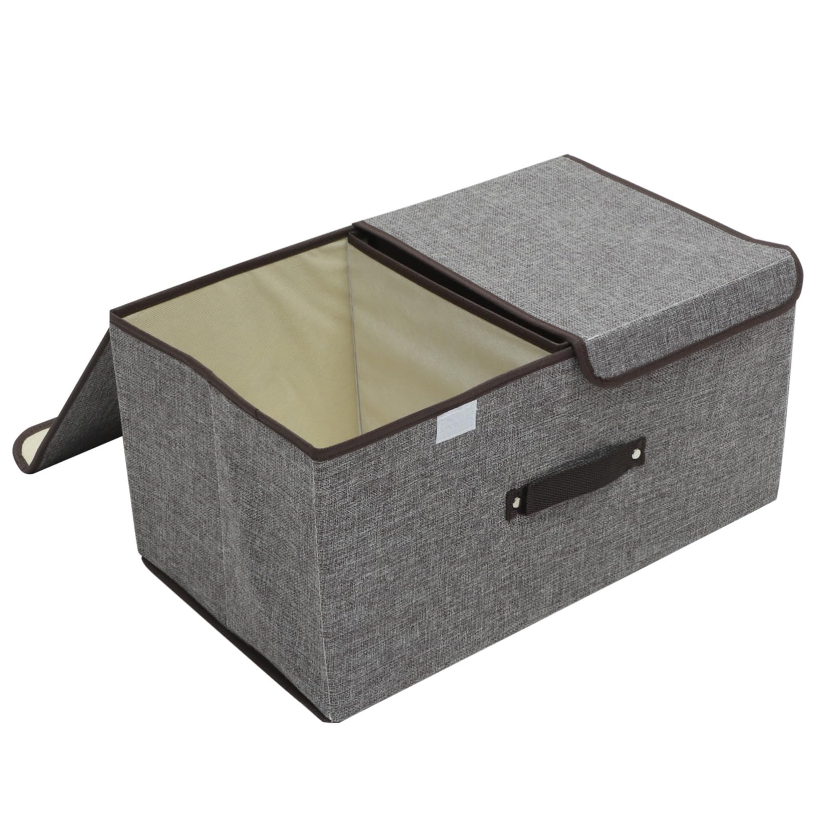 Boîte de rangement pliante coton lin grand format pour placards et activités extérieures