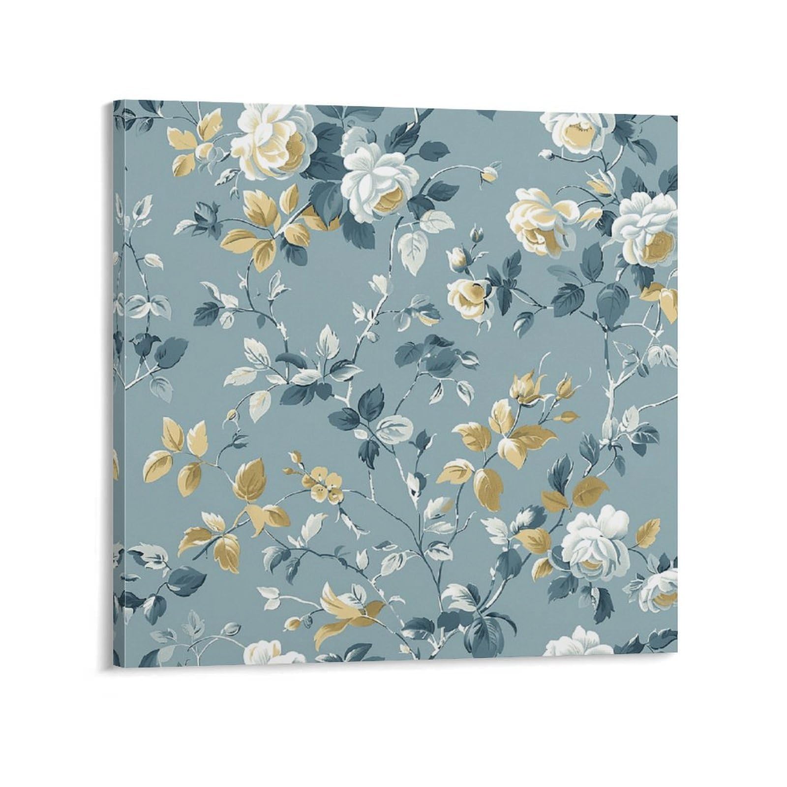 Gray Vine Pattern Canvas Wall Art for Bedroom 24x24inch(60x60cm) Canvas Prints Artwork for Walls Modern Picture Artwork Painting for Living Room Aesthetic Wall Paintings for Bathroom Kitchen Office De