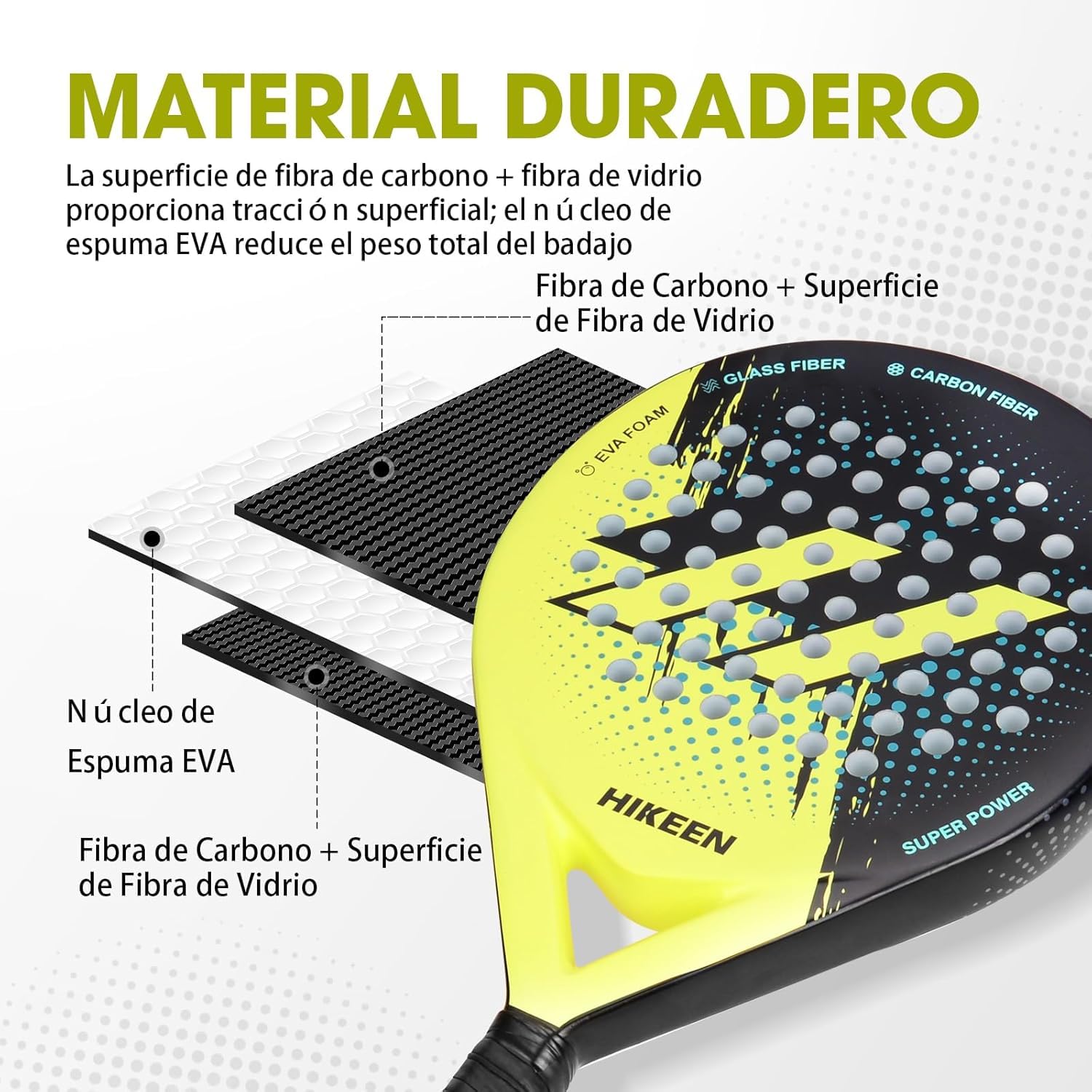BOOSTEADY Set de Padel Raqueta con 3 Pelotas：Palas Padel para Entrenamiento Principiantes y Profesionales Raqueta Padel con Amortiguación- Fibra de Carbono y Foam EVA - Incluye Bolsa
