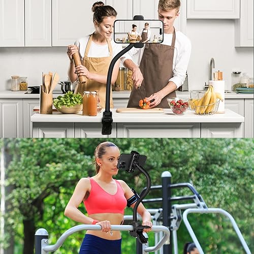 Miniatura 3 de Soporte de cuello de cisne para teléfono, soporte de clip de abrazadera flexible, brazo de cuello de cisne de 11.8 pulgadas de largo, soporte de