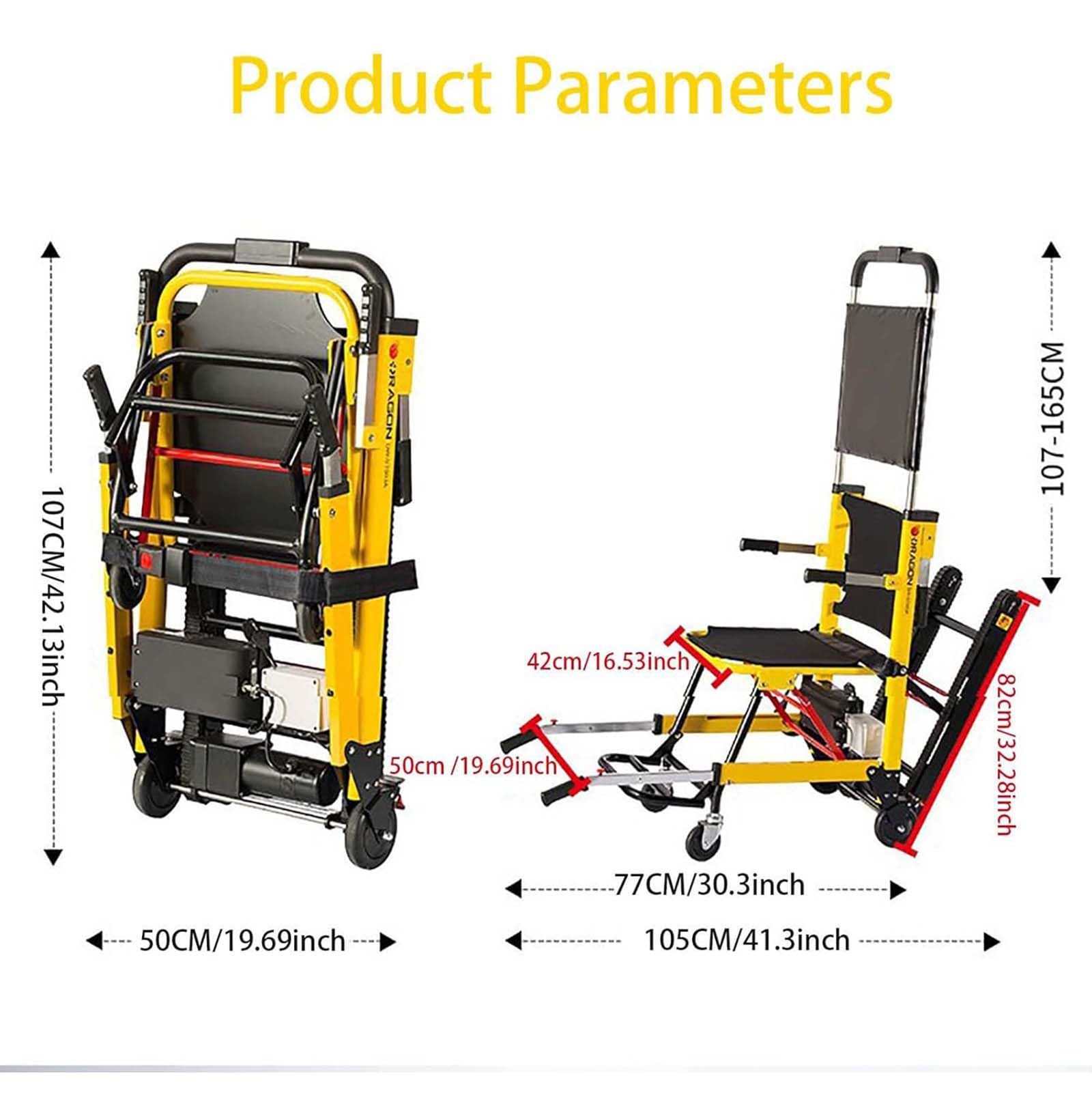 Montascale Elettrico Cingolato Portatile Montascale Pieghevole per Sedia da Scalatore Sedia A Rotelle per Salire Le Scale può Salire E Giù per Le Scale per Disabili E Anziani