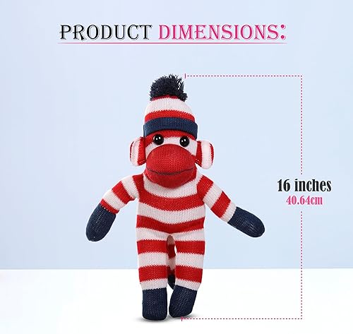 Miniatura 5 de Adorable mono calcetín, el original juguete de peluche tradicional tejido a mano, regalo para niños, bebés, adolescentes, niñas y niños, muñecos de