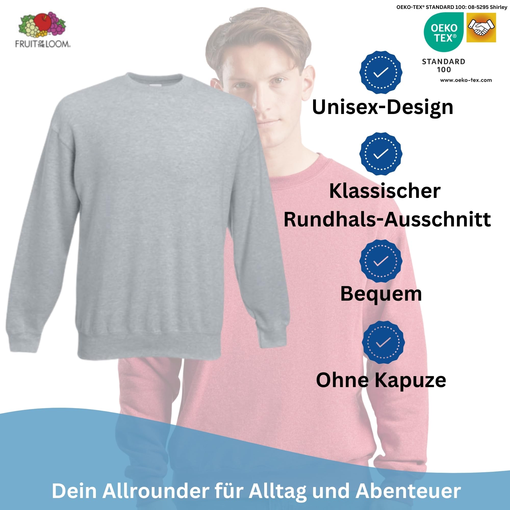 HLKauf Fruit of The Loom Herren Classic Set In Sweat M L XL XXL 3XL 4XL 5XL, Bundle-3er Set & GRATIS Block