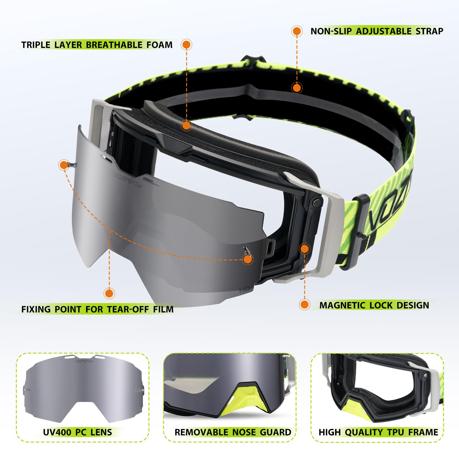 Gafas protectoras para motocross y motocross, para hombres y mujeres