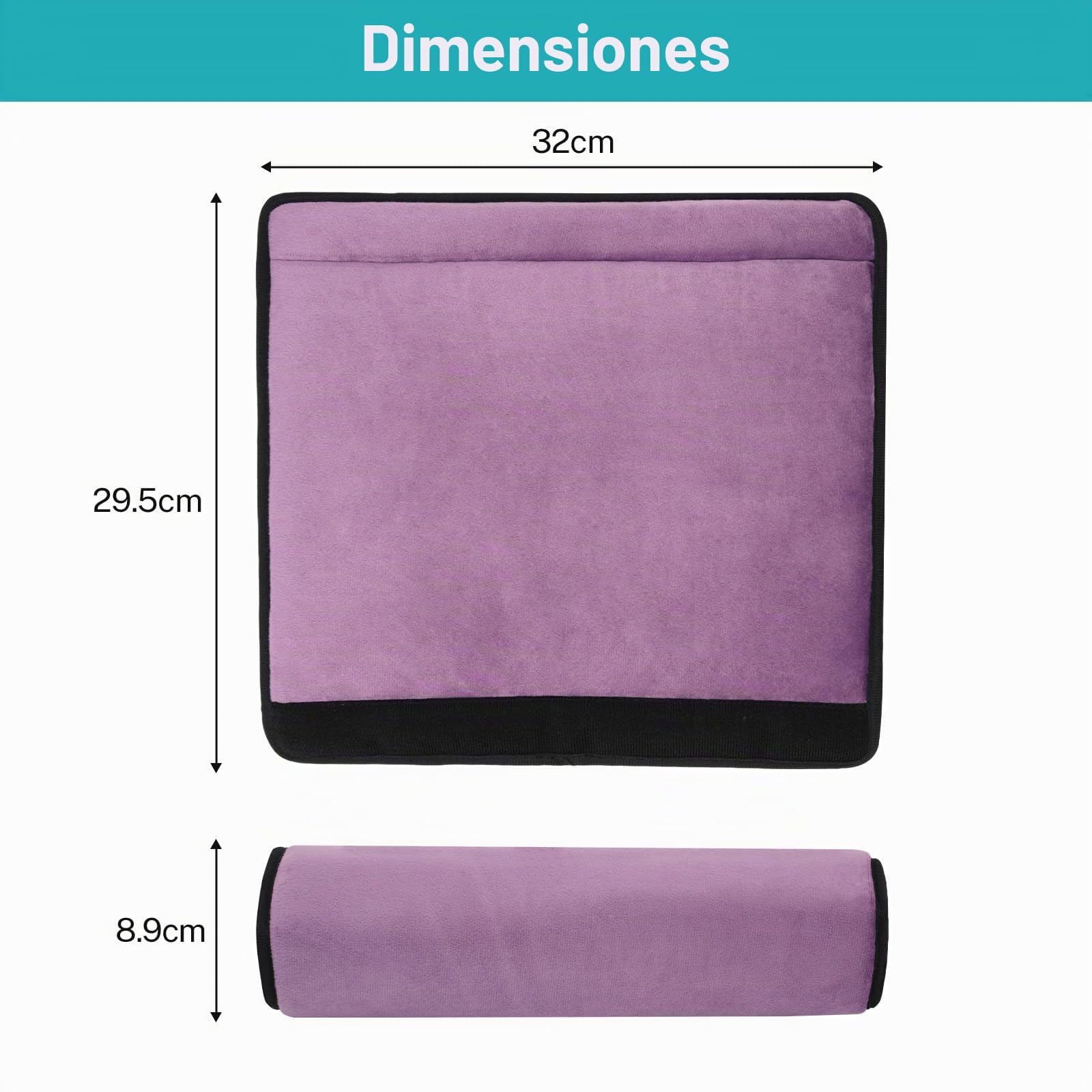 Almohadillas para reposabrazos para sillas de Ruedas, 2 Unidades de reposabrazos, Fundas Acolchadas de Espuma viscoelástica, Purple