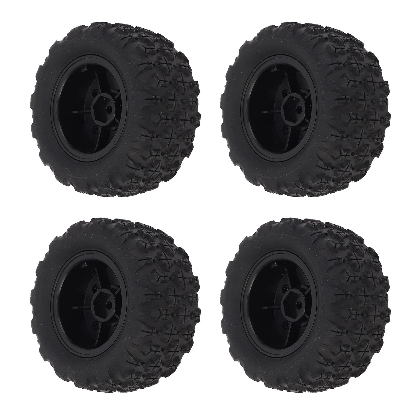 12mm Hex Hub RC Cars Wheels and Tires, 4 Pcs RC Wheel Tires for 1/10 RC Off Road Car Truck, On Road Touring Rubber Racing Rally Tires Set for RC Cars