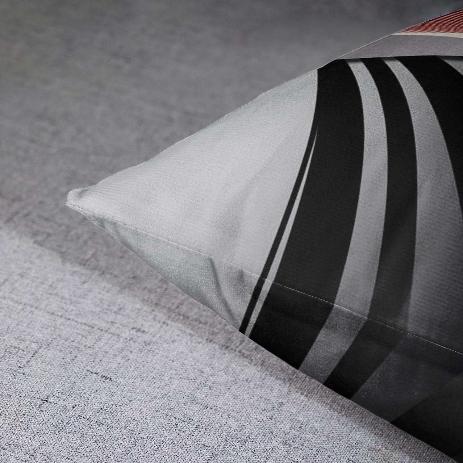 Emvency Set of 4 Throw Pillow Covers Modern Abstract Red Stripes Gray Black White Acrylic Bold Grey Decorative Pillow Cases Home Decor Square 26x26 Inches Pillowcases