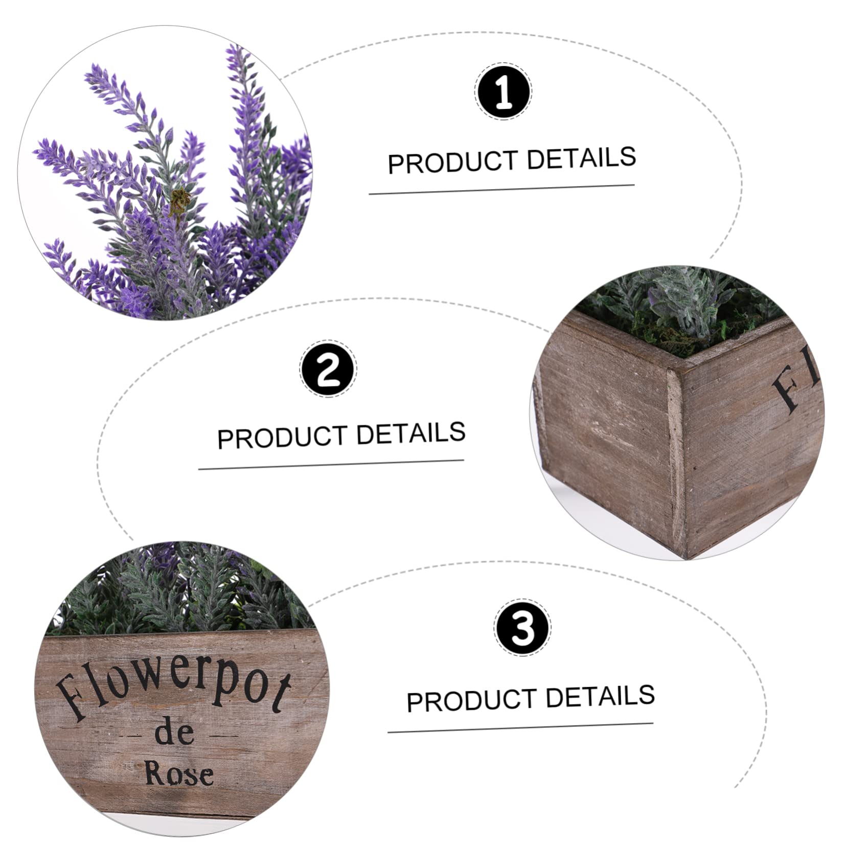 OUNONA Künstlicher Lavendel Bonsai im Holztopf, Naturgetreue Deko