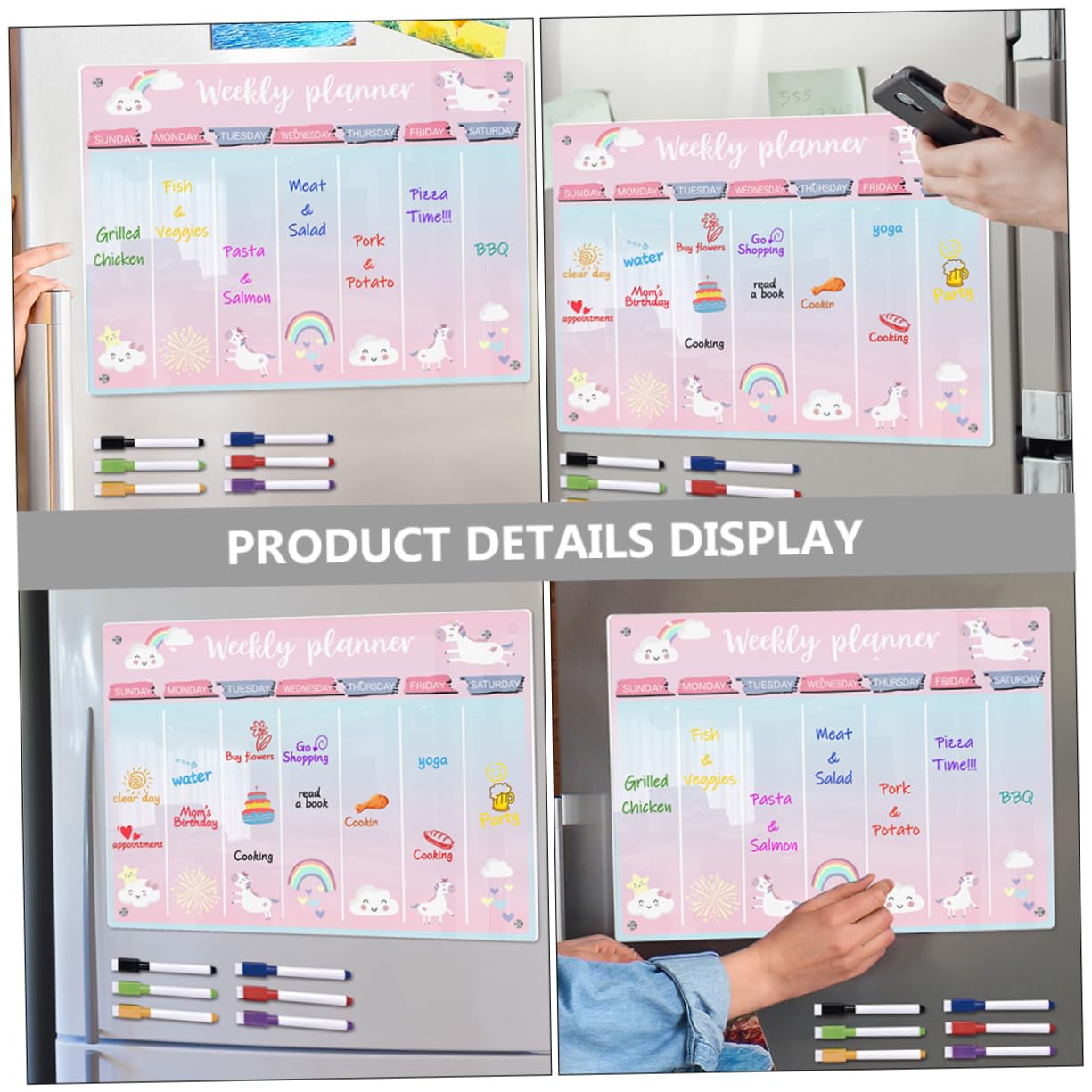Ciieeo Magnetische Whiteboard-planertafel Aus Acryl Für Kühlschrank Wiederverwendbare Magnetische Tagesplaner-tafel Transparente Wochenplaner-tafel