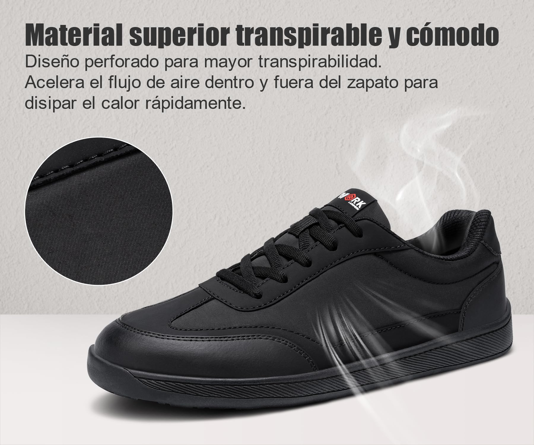 LARNMERN Zapatos de Seguridad para Hombre Antideslizantes Puntera de Acero Zapatillas Trabajo Transpirable Ligero Comodo Calzado de Seguridad