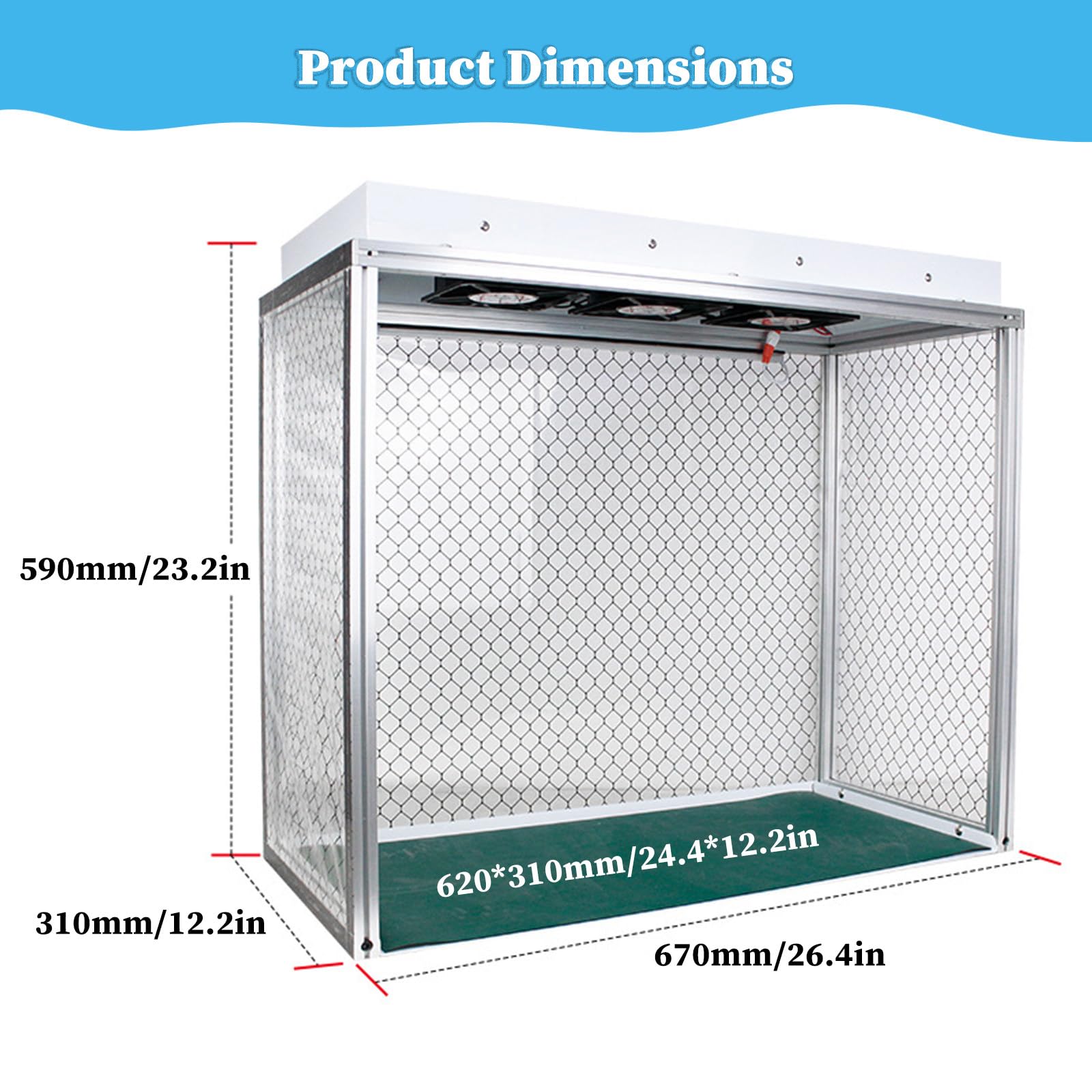 Cabina Flujo Laminar Vertical para Micología, Cabina de Flujo Laminar Vertical con 3 Ventiladores, Ideal para Reparación de Teléfonos y Uso en Laboratorios, Silenciosa