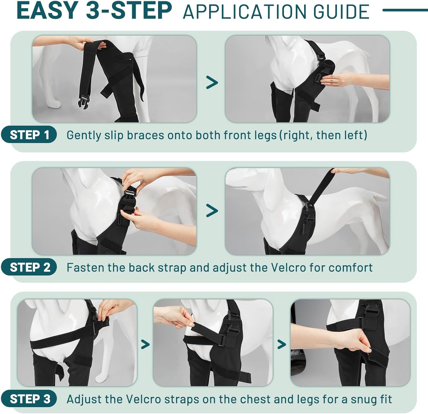 Dog Elbow Protector Brace, Dog Leg Sleeves Anti-Licking for Hygroma, Calluses & Arthritis Relief– Adjustable Dogs Elbows Pads & Shoulder Brace for Elbow Dysplasia and Injury Recovery, XL - Image 8