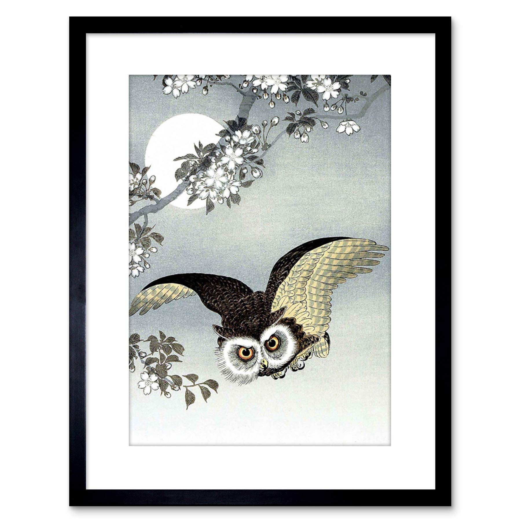 Wee Blue Coo PAINTING NATURE BIRD OWL JAPAN OHARA KOSON FRAMED PRINT F97X4201