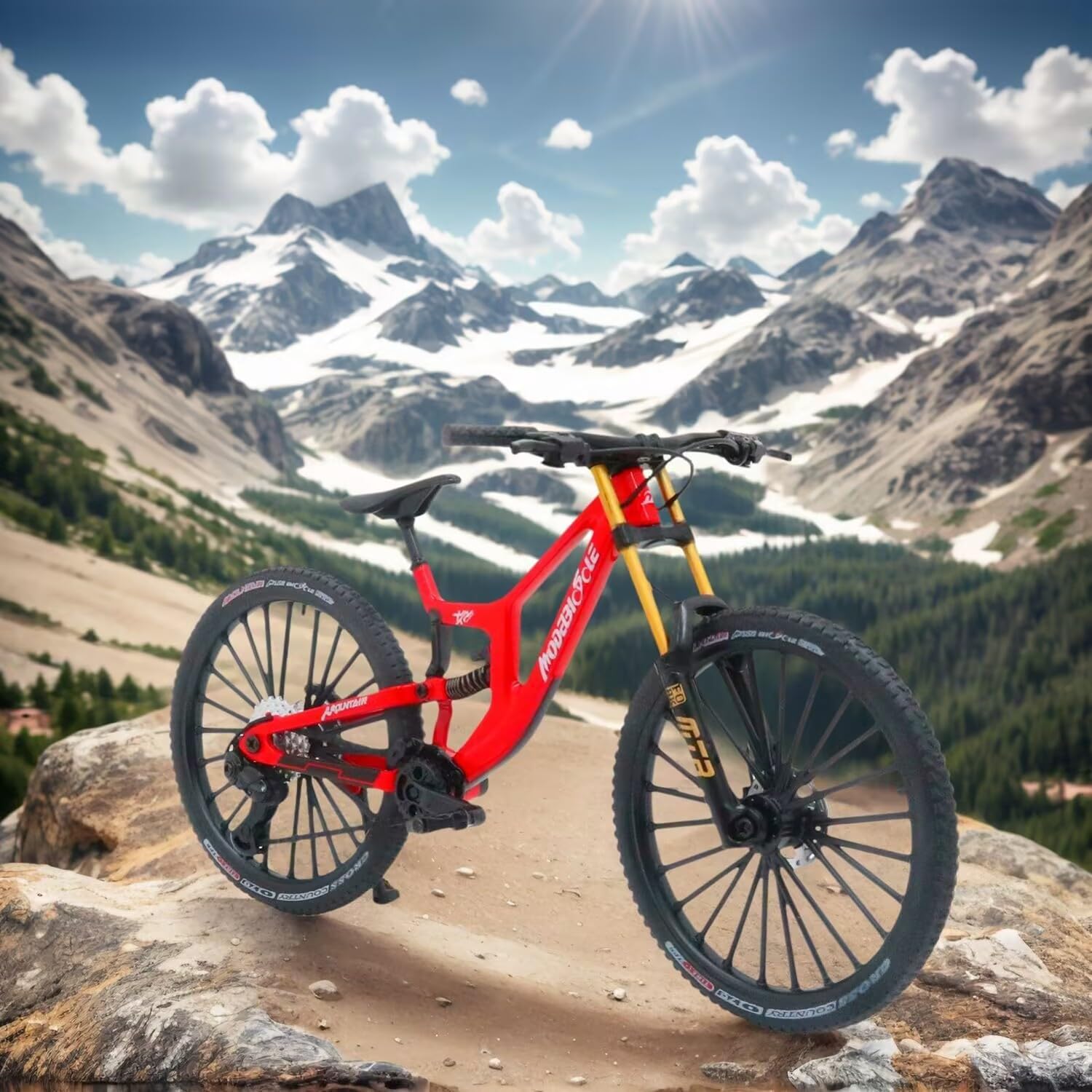 Generisch Modelo de bicicleta de dedo, modelo de bicicleta de montaña 1:10, modelo de dedo de bicicleta de montaña, adornos en miniatura, miniatura para bicicleta de montaña, modelo de bicicleta de