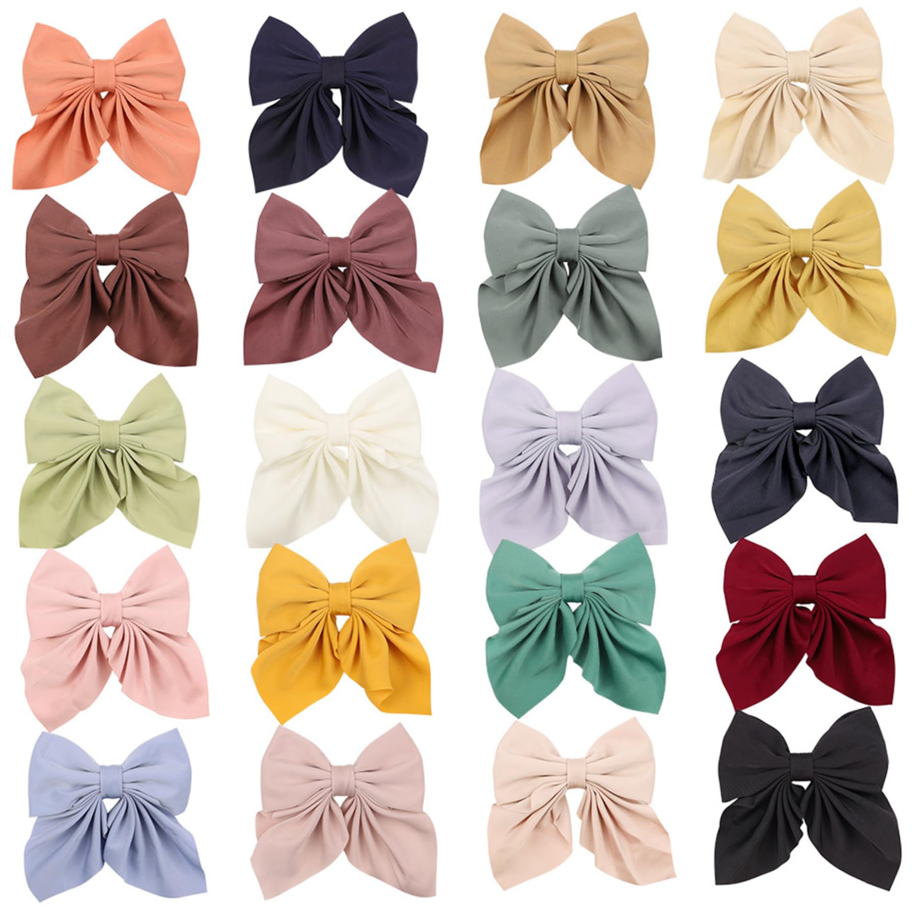 20PCS Accesorios para el cabello para niñas Lazos para el cabello de seda para niñas de 4.5 '' con clip de pico de pato Lazos fáciles de combinar y de estilo para fiestas de cumpleaños, regreso a