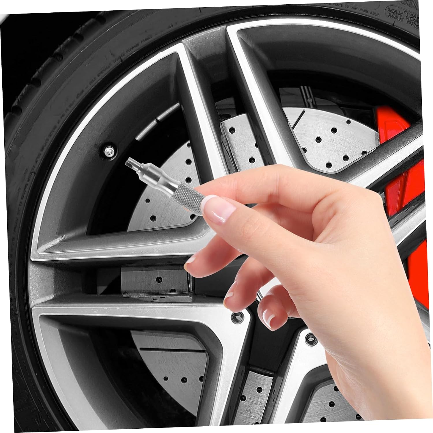 Abaodam Stainless Steel Valve Core Remover Tool with Keychain Compact Tire Valve Stem Tool for Motorcycle and Maintenance Easy and Design