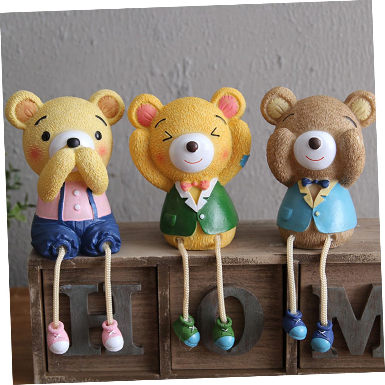 Ornamento Orso Pendente in Resina 3 Pezzi per Casa e Giardino