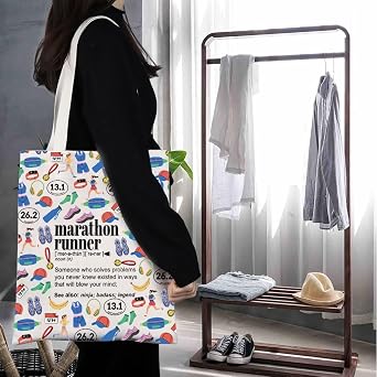TGBJE Marathon Runners Tote Bag Track and Field Gifts For Fitness Athlete Running Lover Gift