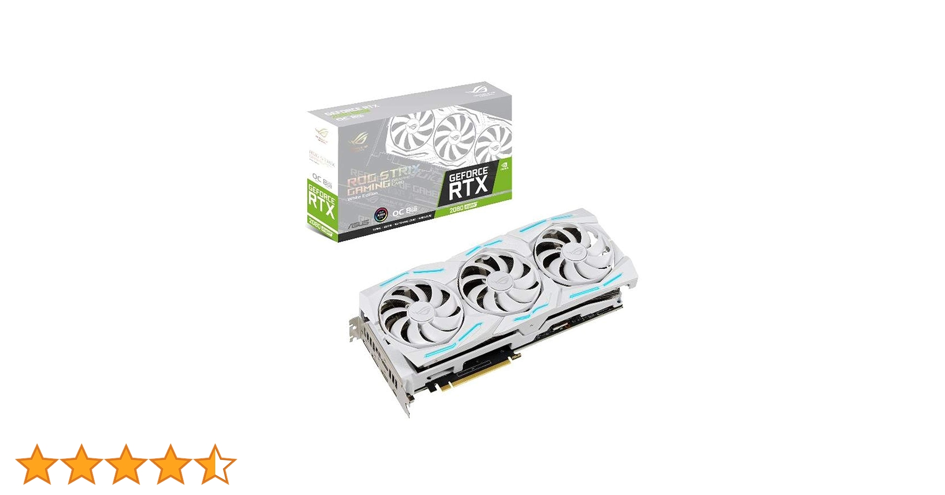グラフィックボード・グラボ・ビデオカード Rog Strix 2080 Super 8GB White Edition ASUS、ホワイト基板を採用した「GeForce RTX 2080 SUPER」搭載