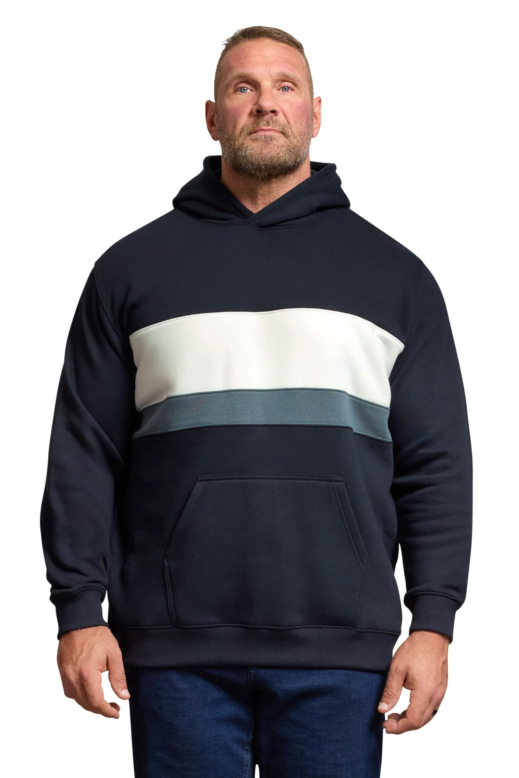 BadRhino Big & Tall Blue Cut & Sew Hoodie - Men's - Plus Size Curve