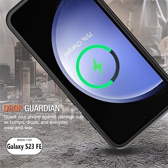 Battery Case for Galaxy S23 FE, Upgraded 12000mAh Portable Protective Wireless Charging Case Compatible with Galaxy S23 FE 5G (6.4 inch) Rechargeable Extended Battery Pack Charger Case (Black)