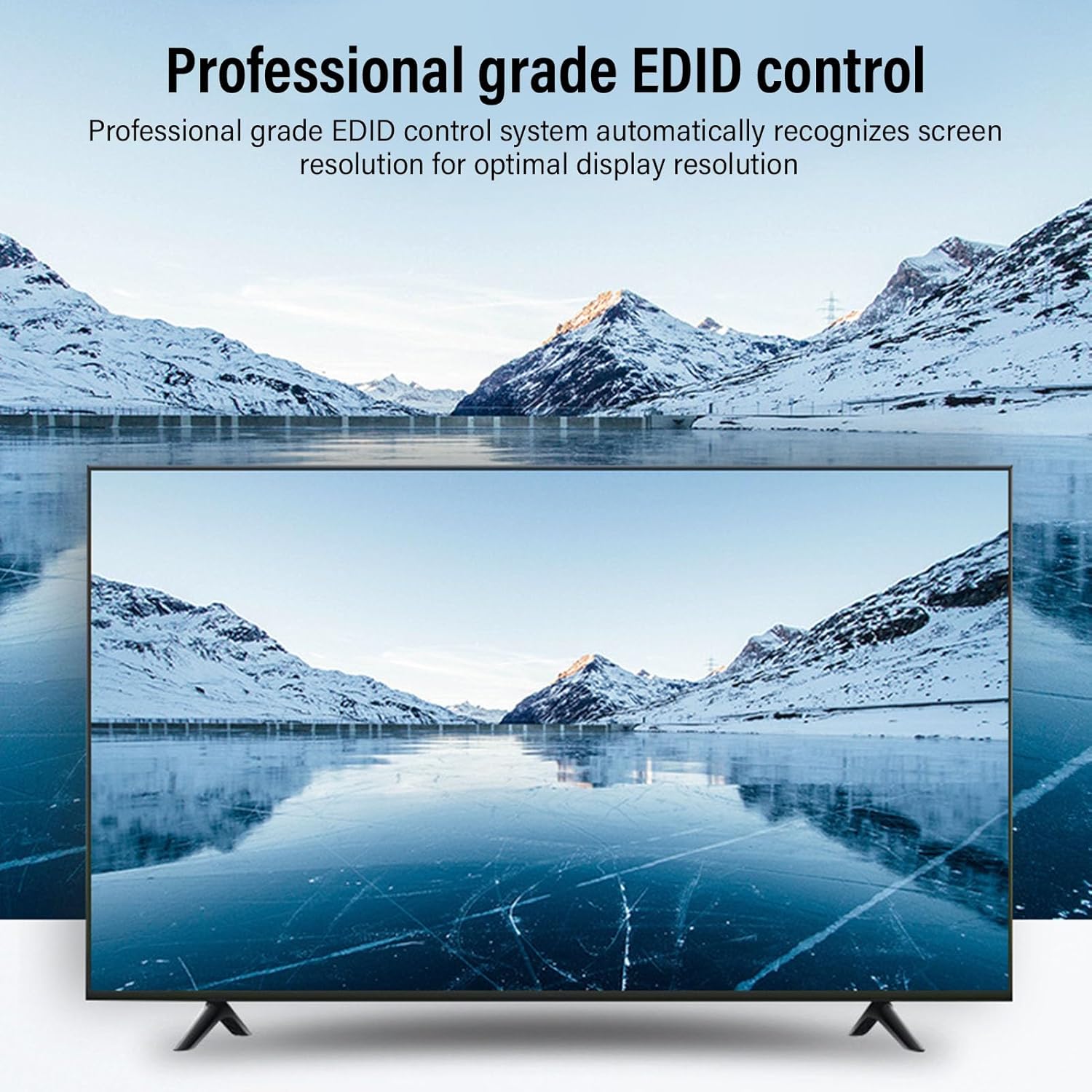 GOWENIC DVI Splitter, 1 in 2 Out 8 Port DVI Distribution Video Splitter 4K 30Hz High Resolution Output, Support EDID Management, Plug & Play for PC Laptop DVR Projector HDTV (US Plug)