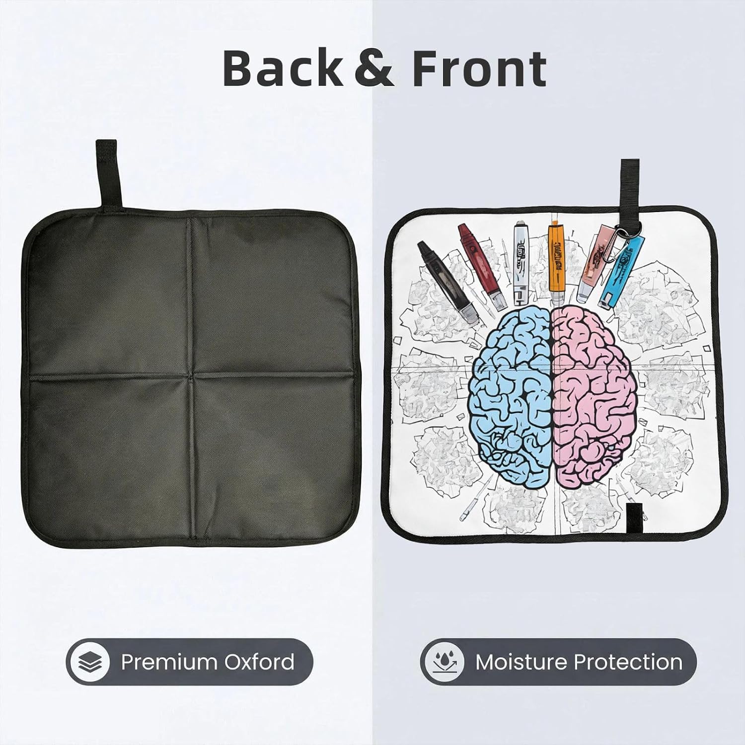 (Human Brain) Sitting Pad Foldable Seat Cushion Lightweight Camping Seat Mat with Hook for Outdoor Hiking Picnic Camping