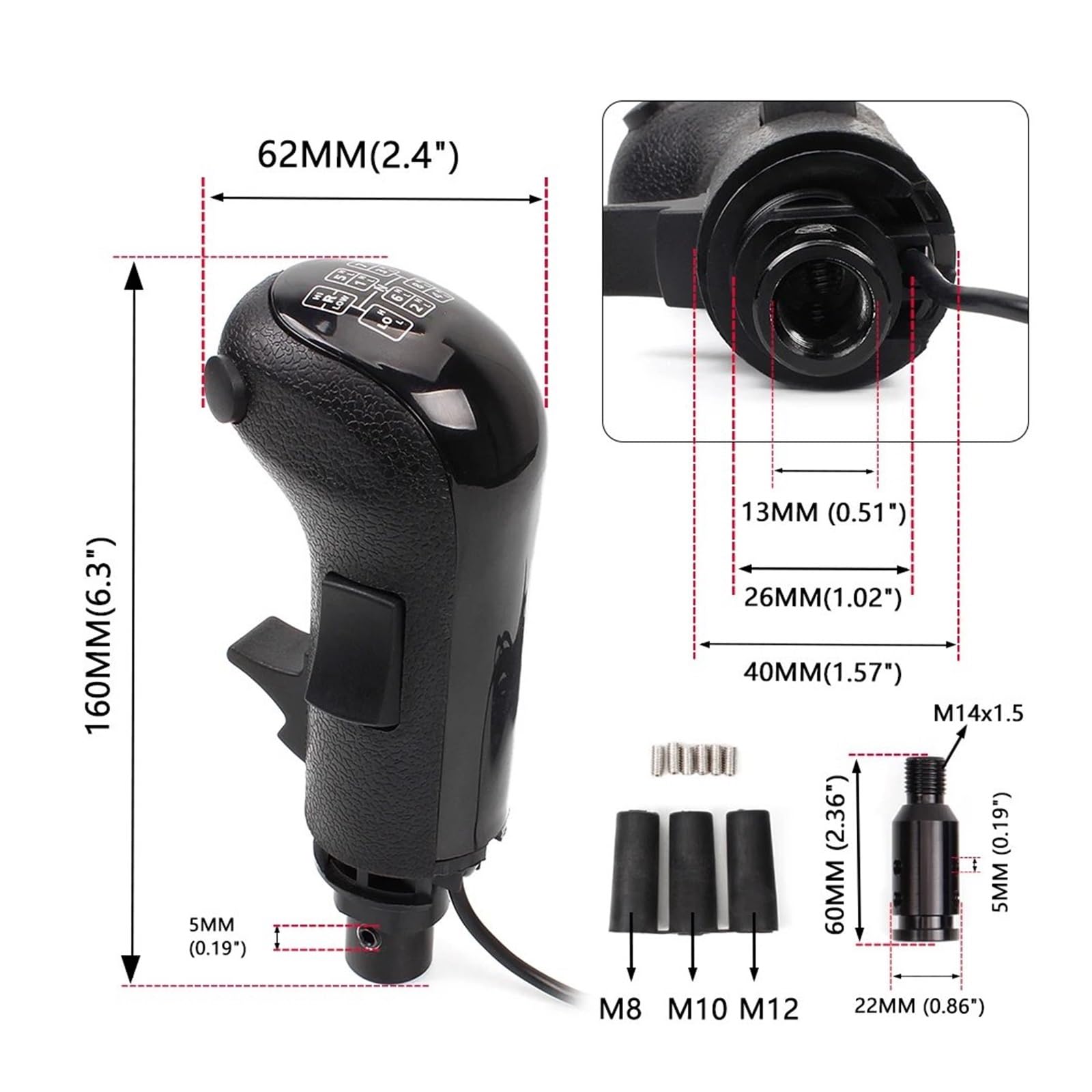 XJJJWL Schaltknauf Für Logitech Für G923 G29 G27 G25 TH8A Für ATS ETS2 LKW Spiele PC USB High Low Getriebe Simulator Shifter Knopf USB Schaltknauf HB043 Auto Getriebekopf(02-for Scania Simulator)