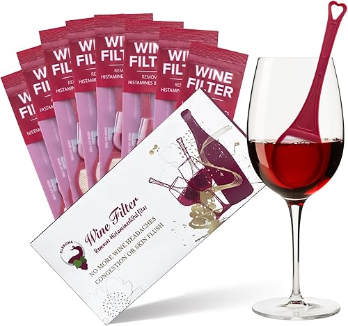 Miniatura 11 de Clerona Filtros de vino, purificador de vino, removedor de sulfitos e histaminas, elimina naturalmente alergias y sensibilidades (paquete de 4)