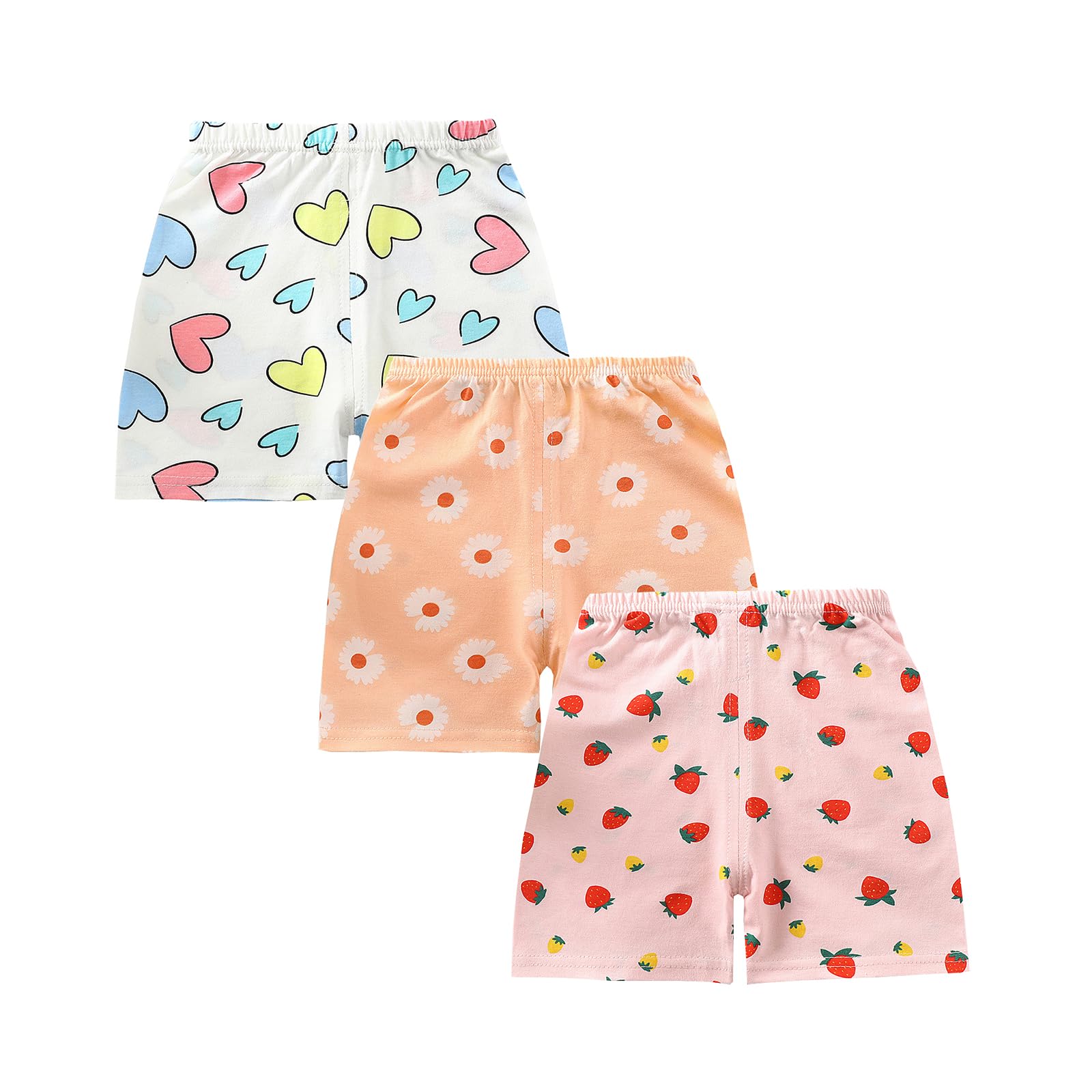 loyboonToddler Baby Girl Shorts for Little Kids Girls Cotton Athletic Shorts Summer Clothes 3 Pack Short Pants