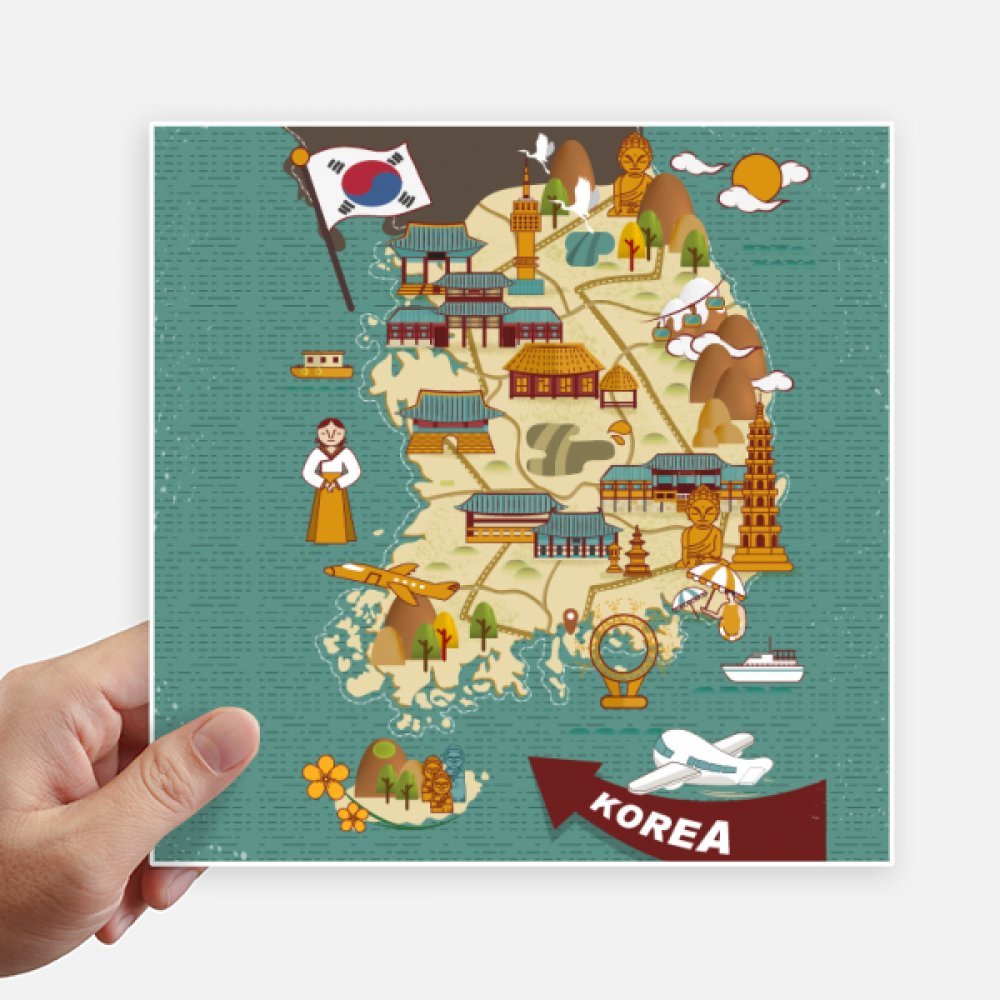 Autocollant Corée du Sud 20x20 cm autocollant mural et sticker voiture moto 4pcs
