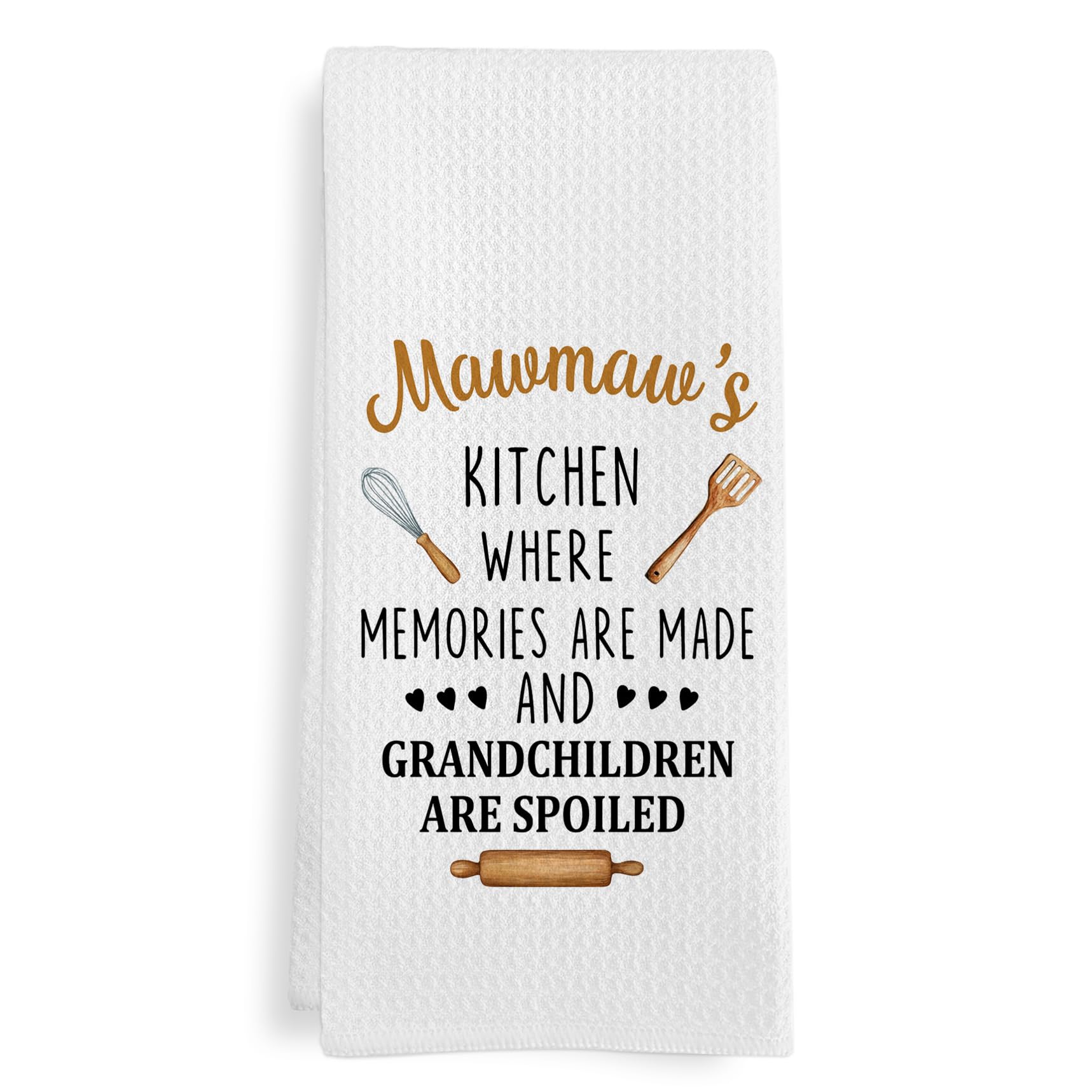 Mawmaw Gifts Kitchen Towels, Gift for Mawmaw Dish Tea Towels for Kitchen, Mothers Day Birthday Grandma Gifts Decorative Hand Towel from Grandchildren Grandkids, 16x24 Inch