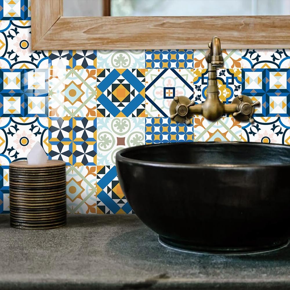 粘着式壁タイル、キッチン用浴室バックスプラッシュ、粘着式床タイル、DIYホームデコレーション 10枚