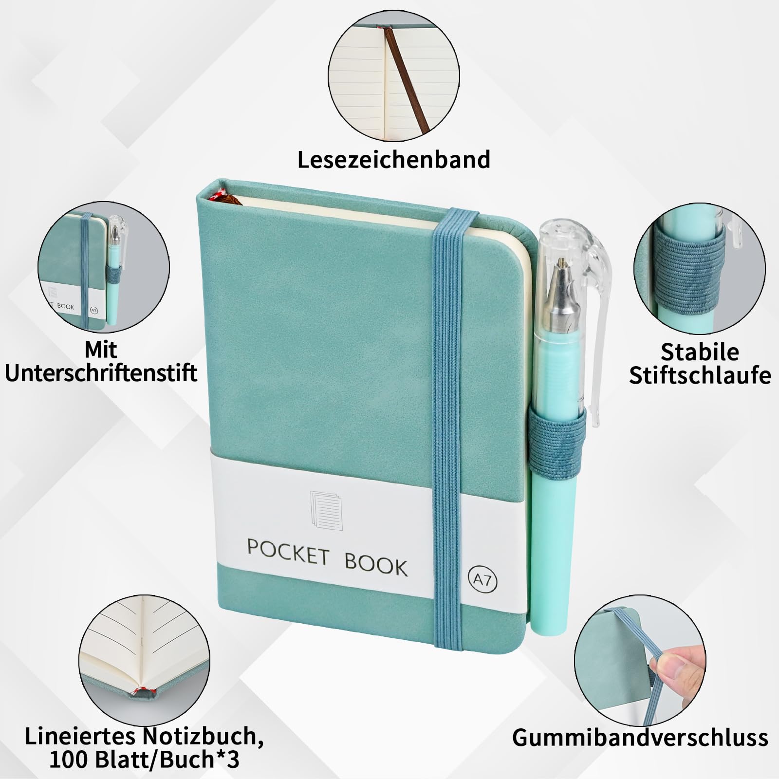 Bloc Note Petit Carnet De Notes De Poche A6 Et Son Stylo 2 En 1 Avec Stylet Assorti, 184 Pages Blanches Carnet De Voyage