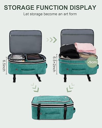 Vista 62 de Mochila de viaje para hombres y mujeres, mochila de transporte aprobada por vuelo, mochila para laptop de 17 pulgadas, bolsa grande, Verde, Mochilas