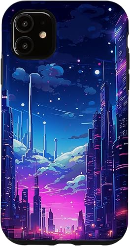 Miniatura 6 de iPhone XR Synthwave City At Night Vaporwave Retrowave Case