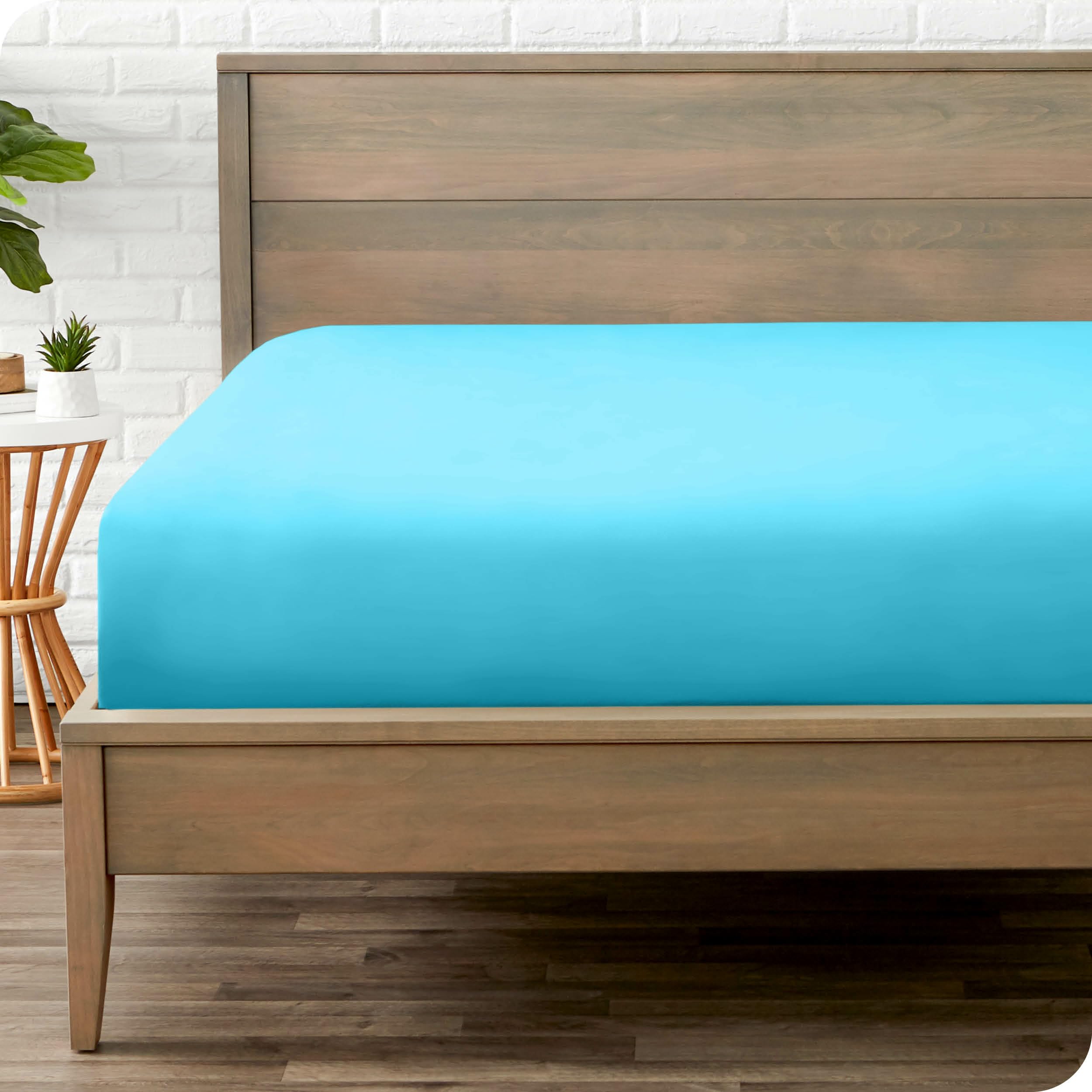 Bare Home Fitted Bottom Sheet Twin XL Size - Premium 1800 Microfiber - Ultra-Soft Hotel Luxury - Deep Pocket - Durable and Long Lasting (Twin XL, Aqua