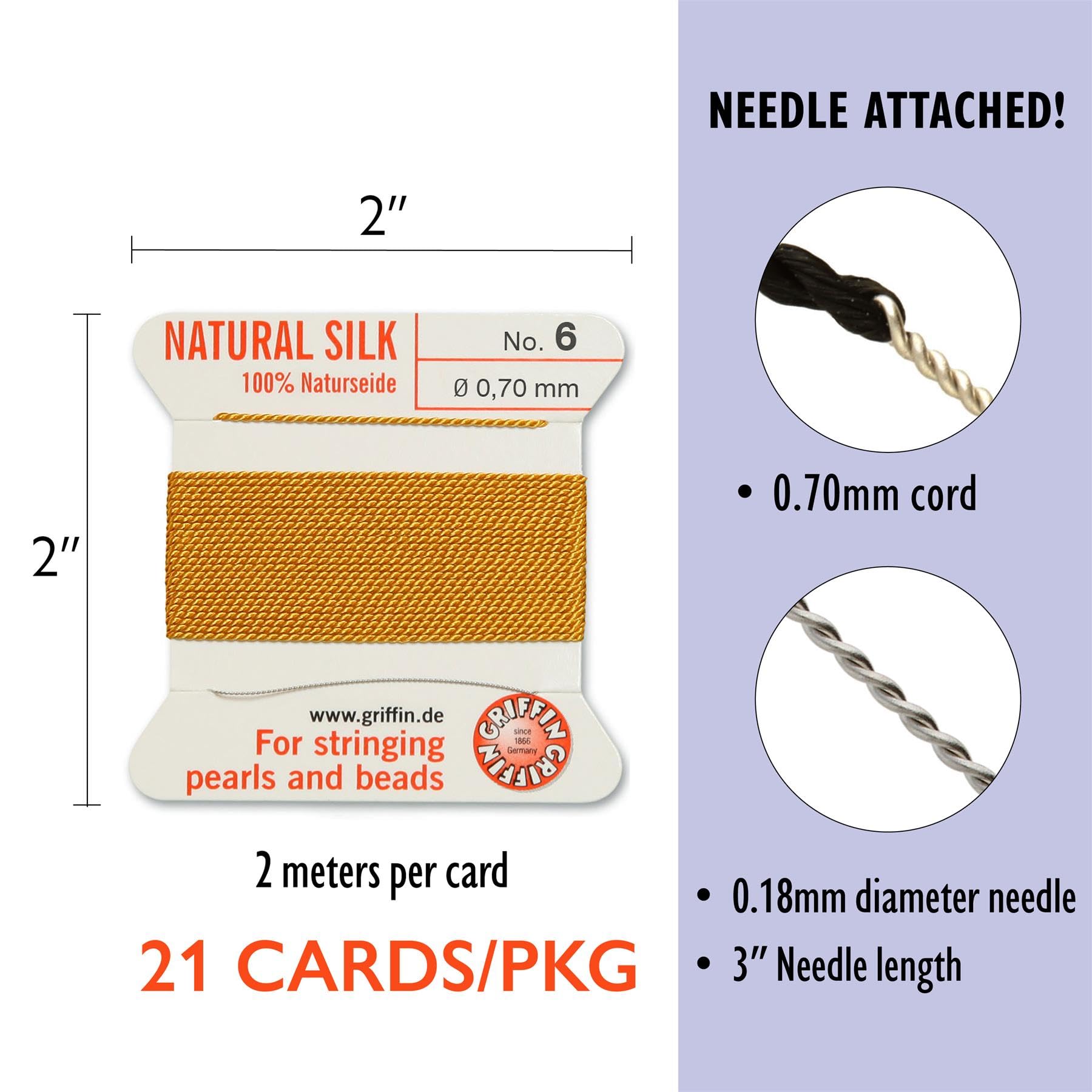 Griffin Silk Cord Thread Sampler Pack Size Number 6 - Image 2