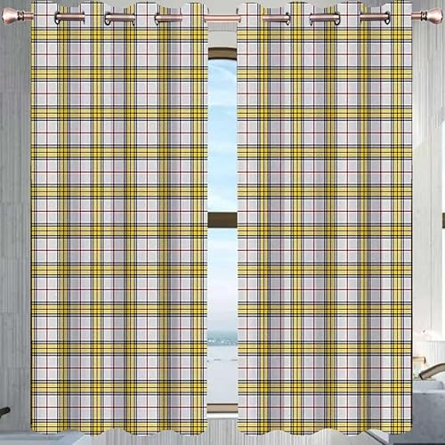 Cortinas abstractas para habitación, cortinas opacas con ojales en la parte superior, 63 pulgadas de ancho por 63 pulgadas de alto