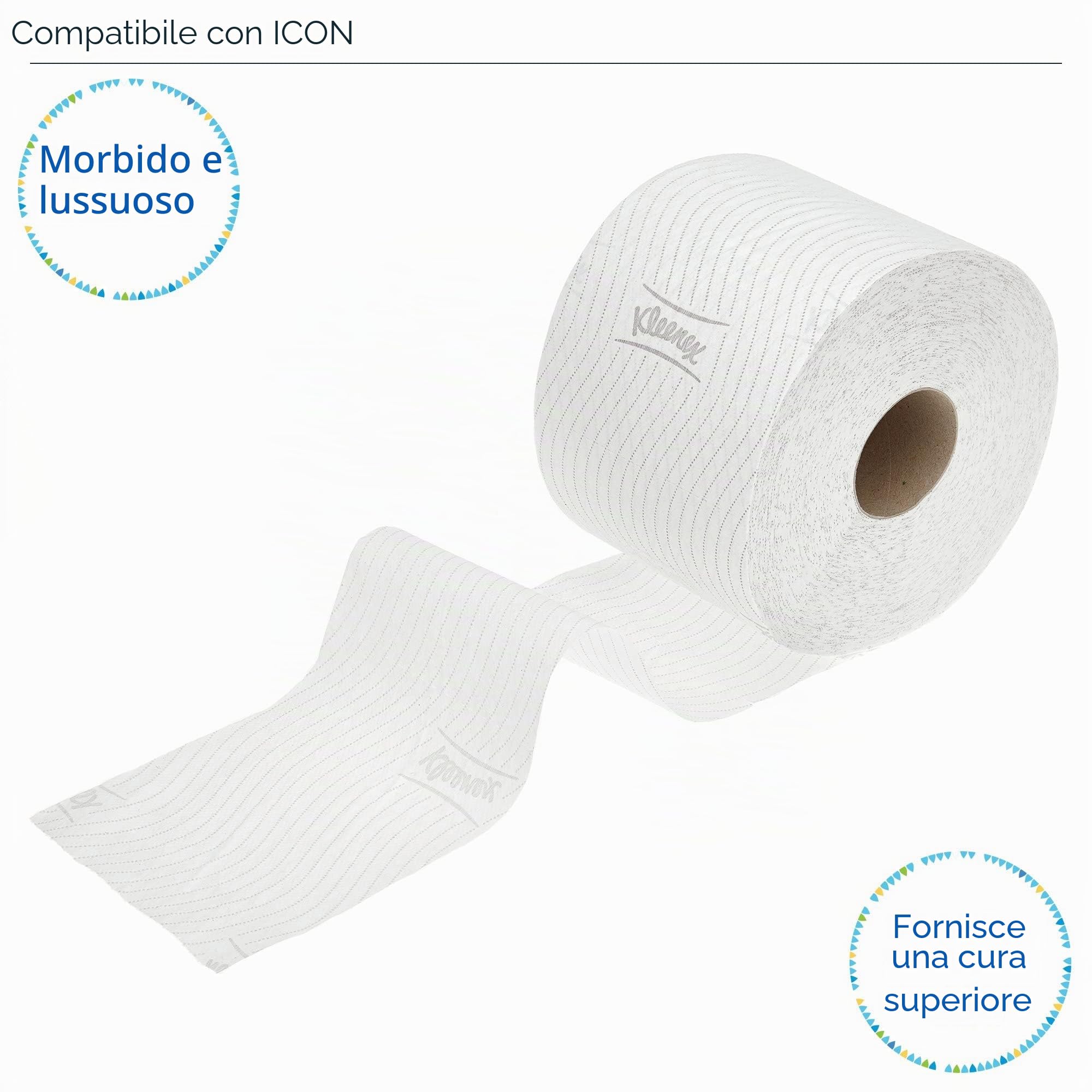 Kleenex Rotolo standard di carta igienica 8441-36 rotoli x 600 strappi a 2 veli, colore bianco (21.600 strappi)