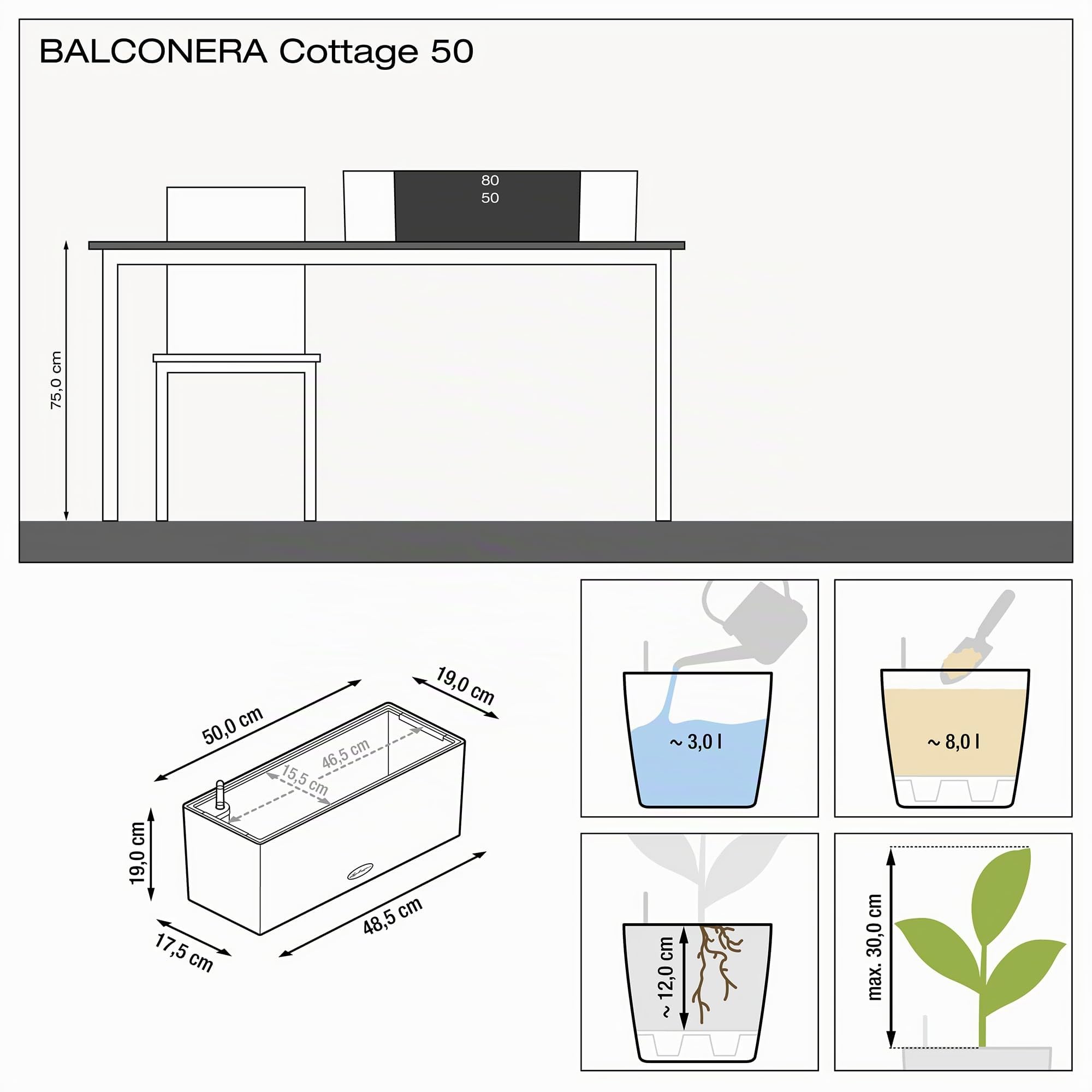 LECHUZA BALCONERA Cottage 50 sandbraun 15446