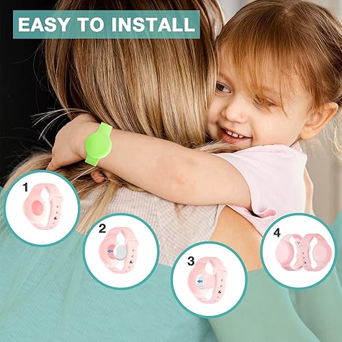 Miniatura 3 de Pulsera impermeable para Airtag para niños (paquete de 2) - Pulsera de silicona suave para niños, funda completa compatible con Apple Airtag,