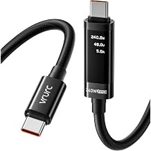 VRURC Ultra 240W Fast Charging USB C Cable with LED Digital Display, 3.3ft