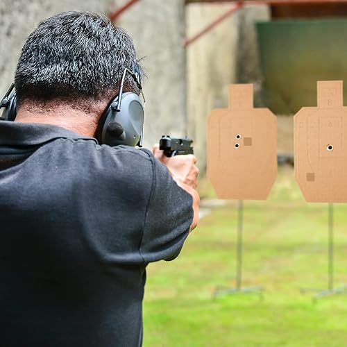 Miniatura 5 de Fuutreo 3000 piezas3 rollos de calcomanías cuadradas autoadhesivas para objetivos de 0.85 pulgadas, color marrón para práctica de campo de tiro,