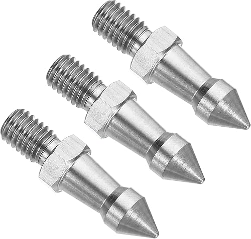 Miniatura 7 de PATIKIL Pico de trípode de rosca de 14 pulgadas, paquete de 3 trípode de cámara de tornillo de espiga de acero inoxidable adaptador de montaje para