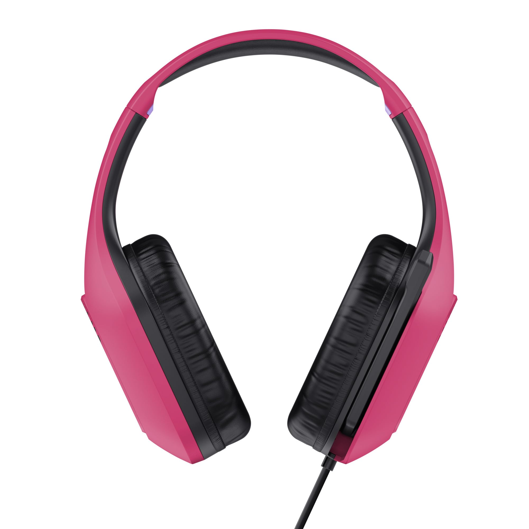 GXTrust Rayne lekkie słuchawki gamingowe PC Xbox PS5 Switch, różowe | 3.5 mm, kabel 200 cm, przetworniki 50 mm, odchylany mikrofon, przewodowy zestaw słuchawkowy wokółuszny