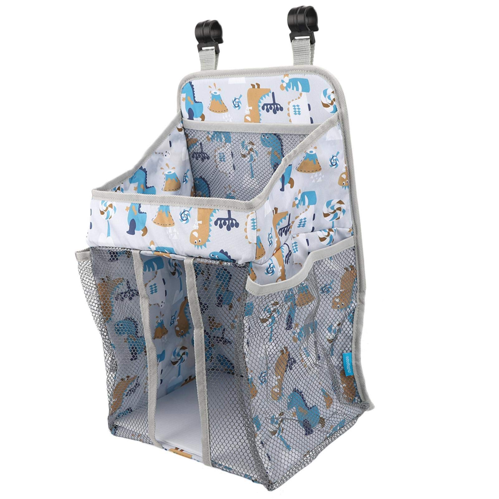 Detachable Diaper Organizer, Hanging Storage Bags Baby Shower Gift Baby Diaper Organizer for Playard for Crib(Grey, 43x25)-image-36