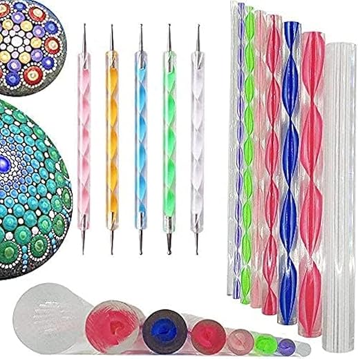 SCHMIDT Mandala Dotting Tools for Painting,Rock Paint Kits,Nail Art,Polymer Clay,DIY Supplies with Ball Stylus Dot Pen,Metal Modelling Ball (8 Pcs Mandala Tool & 5 Pcs Dotting…